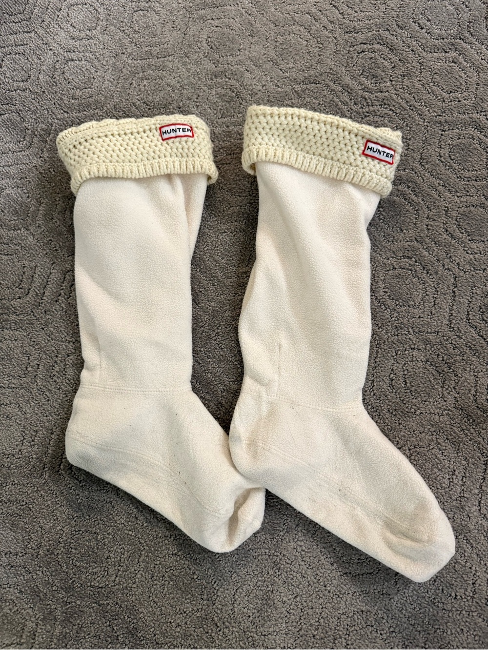 Hunter Cream Knit-Cuff Boot Liners
